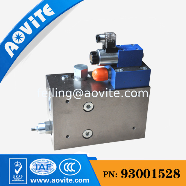 Non-highway truck hydraulic valve 93001528  using cast iron  and stainless steel hydraulic valve blocks for terex